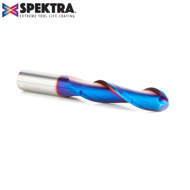 Amana Tool 46384-K SC Spektra Extreme Tool Life Coated Double Flute Up-Cut Ball Nose Spiral 1/4 R x 1/2 D x 2-1/8 CH x 1/2 SHK x 4 Inch Long Router Bit