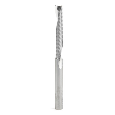 Amana Tool 51499 Metric SC Spiral O Single Flute, Plastic Cutting 6 D x 38 CH x 6 SHK x 75mm Long Up-Cut CNC Router Bit with Mirror Finish