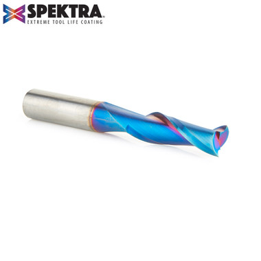 Amana Tool 46320-K SC Spektra Extreme Herramienta con recubrimiento de vida en espiral 3/8 Dia x 1-1/4 CH x 3/8 SHK Fresa de 3 pulgadas de largo de corte ascendente