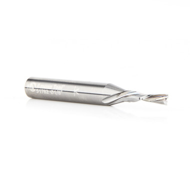 Amana Tool 51782 SC CNC Espiral Doble Filo O, Corte de Plástico 1/8 Dia x 1/2 CH x 1/4 Vástago x 2 Pulgadas de Largo Fresa de Corte Descendente