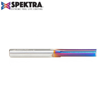 Amana Tool 46483-K SC Spektra Extreme Tool Life Coated Triple Straight V Flute, Plastic Cutting 1/4 D x 1 CH x 1/4 SHK x 2-1/2 Inch Long Router Bit