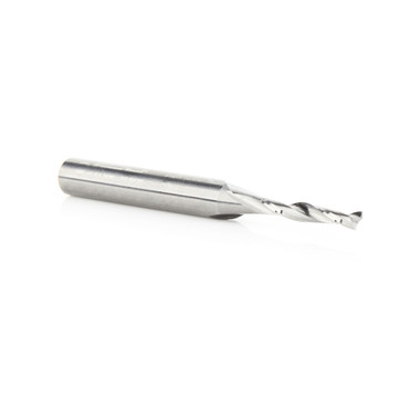 Amana Tool 51766 SC Fresa CNC espiral de doble filo en O para corte de plástico de 1/8 de diámetro x 3/4 de diámetro x 1/4 de vástago x 2-1/2 pulgadas de longitud de corte ascendente