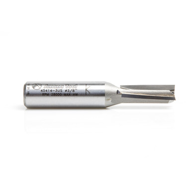 Amana Tool 45414-3US Carbide Tipped High Production 3 Deg Up-Shear Straight Plunge 3/8 D x 1 Inch CH x 1/2 SHK Router Bit