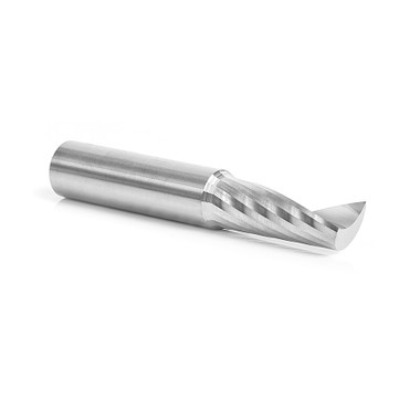 Amana Tool 51645 CNC SC Spiral O Single Flute, Kunststoff schneiden 1/2 D x 1-1/4 CH x 1/2 SHK x 3 Zoll lang Up-Cut Router Bit mit Mirror Finish