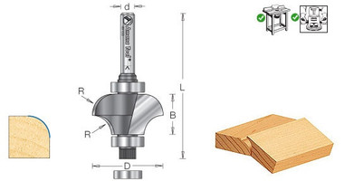 Passende Eck-Rund-/Nut-Fräser-Bits