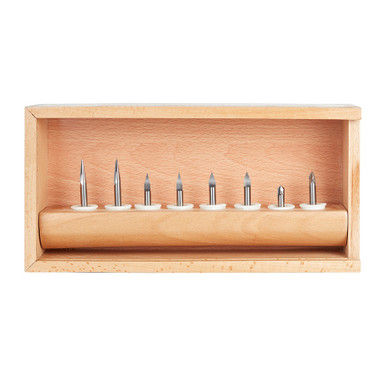 Amana Tool AMS-163 8-Pc CNC Signmaking, Lettering & Engraving 1/4 Inch SHK Router Bit Collection