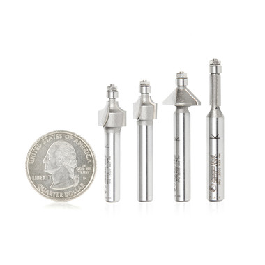 AMS-612 4-Piece Miniature Router Bit Collection Pack