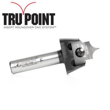 Amana Tool RC-1061 Tru Point Insert Carbide Roundover CNC System 5/16 R x 7/8 D x 5/16 CH x 1/2 Inch Shank Router Bit