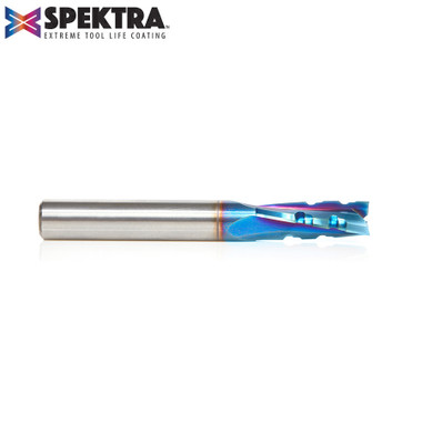 Amana Tool 46151-K CNC SC Spektra Extreme Tool Life Coated Phenolic, Resin and Composite Cutting with Chipbreaker Slow Helix Up-Cut 3/8 D x 1 CH x 3/8 SHK x 3 Inch Long x 3 Flute Router Bit