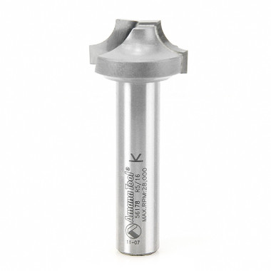 Amana Tool 56178 Carbide Tipped Plunge Beading 5/16 R x 1-1/8 D x 9/16 CH x 1/2 Inch SHK Router Bit