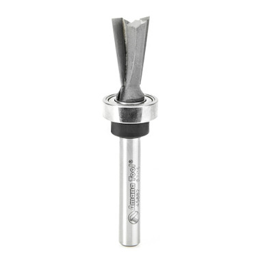 Amana Tool 45882 Carbide Tipped Keller Dovetail 7 Deg x 7/16 D x 3/4 CH x 1/4 Inch SHK w/ Upper Ball Bearing Router Bit