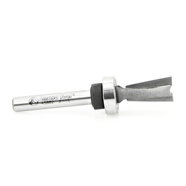 Amana Tool 45882 Carbide Tipped Keller Dovetail 7 Deg x 7/16 D x 3/4 CH x 1/4 Inch SHK w/ Upper Ball Bearing Router Bit