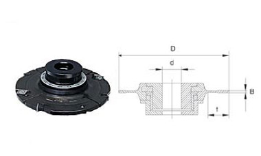 Insert Adjustable Grooving Cutter with Scorer and Ring Nut 8-24mm Kerf