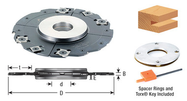 Insert Adjustable Grooving Cutter with Scorer - 4.0 to 7.5mm Kerf