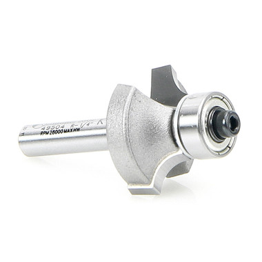 Amana Tool 49504 Carbide Tipped Corner Rounding 1/4 R x 1 Inch D x 1/2 CH x 1/4 SHK w/ Lower Ball Bearing Router Bit