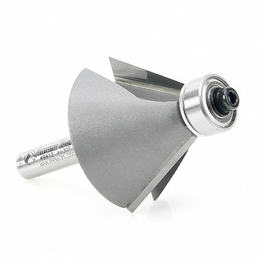 Amana Tool 49412 Carbide Tipped Chamfer 30 Degree x 1-3/8 D x 13/16 CH x 1/4 Inch SHK w/ Lower Ball Bearing Router Bit