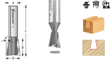 10-Grad-Schwalbenschwanz-Router-Bits