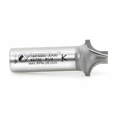 Amana Tool 49700 Carbide Tipped Plunging Round Over 1/4 R x 3/4 D x 1/2 CH x 1/2 Inch SHK Router Bit