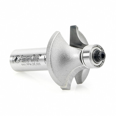 Amana Tool 49515 Carbide Tipped Corner Rounding 7/16 R x 1-3/8 D x 5/8 CH x 1/2 Inch SHK w/ Lower Ball Bearing Router Bit