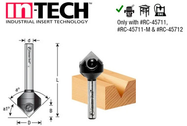 CNC V-Groove, Miter Fold & Signmaking Router Bits with Solid Carbide Insert Knives