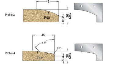 Plaquette CNC 3-Flute Multi Profile Raised Panel Bit - Carbure monobloc