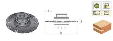 Einsetzbarer Nutenfräser mit Vorritzer und Ringmutter 4-7,5 mm Kerbe