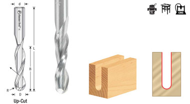 Solid Carbide Double Flute Up-Cut Ball Nose Spirals Solid Carbide Double Flute Up-Cut Ball Nose Spirals