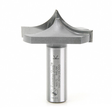 Amana Tool 49570 Carbide Tipped Plunge Ovolo with Center Point Style A 23/32 R x 1-3/4 D x 23/32 CH x 1/2 Inch SHK Router Bit