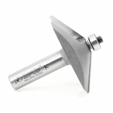 Amana Tool 49416 Carbide Tipped Chamfer 60 Degree x 2-1/2 D x 11/16 CH x 1/2 Inch SHK w/ Lower Ball Bearing Router Bit