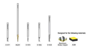 5-Pc Aluminum Cutting CNC Solid Carbide Spiral O Flute Collection, 1/8 Inch Shank