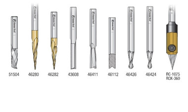 18 piezas de corte de plástico CNC Solid Carbide Advanced Collection, mango de 1/4 de pulgada