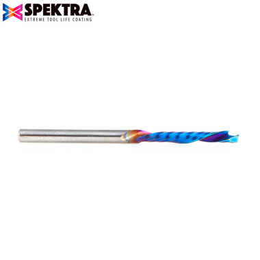 Amana Tool 46154-K CNC SC Spektra Extreme Tool Life Coated Compression Spiral 'O' Flute 1/8 D x 7/8 CH x 1/8 SHK x 2 Inch Long 1 Flute Router Bit