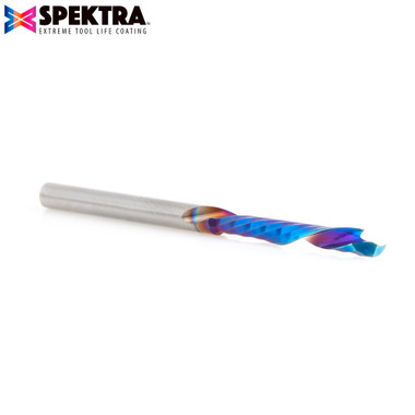 Amana Tool 46154-K CNC SC Spektra Extreme Tool Life Coated Compression Spiral 'O' Flute 1/8 D x 7/8 CH x 1/8 SHK x 2 Inch Long 1 Flute Router Bit