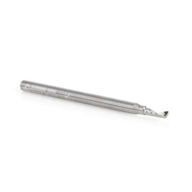 Amana Tool 51647 CNC SC Espiral O Un Filo, Corte de Plástico 3/32 D x 1/4 CH x 1/8 SHK x 2 Pulgadas de Largo Fresa de Corte Ascendente con Acabado Espejo