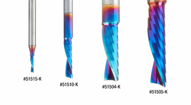 CNC Carburo Sólido Spektra Herramienta de Extrema Vida Recubierta Espiral O Flauta, Corte de Plástico Down-Cut Router Bits