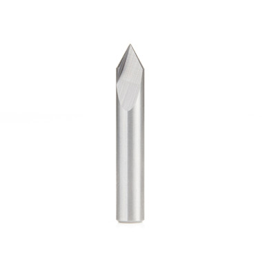 Amana Tool 59400 Fresa de carburo sólido para grabado de ranura en V de 60 grados x 1/4 D x 0.560 CH x 1/4 SHK x 1-1/2 pulgadas de largo
