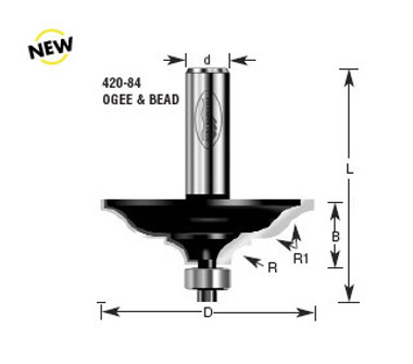 Table Edge Router Bits - Ogee and Bead - Economy