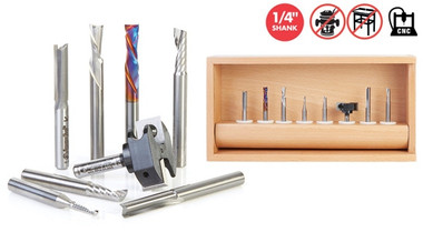 8-teilige CNC-Router-Bit-Sammlung für Anfänger, 1/4-Zoll-Schaft