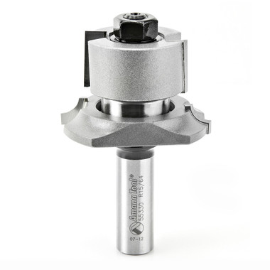 Amana Tool 55330 Hartmetall bestückt V Verkleidung Wulst Design 1/4 R x 1-15/16 D x 1-3/16 CH x 1/2 Zoll SHK w / BB Router Bit Montage