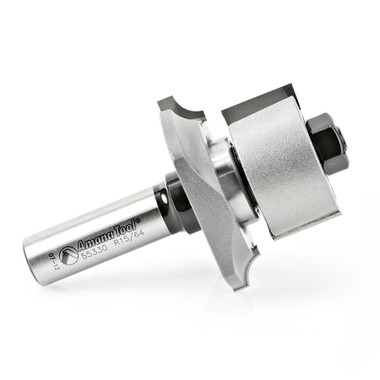 Amana Tool 55330 Hartmetall bestückt V Verkleidung Wulst Design 1/4 R x 1-15/16 D x 1-3/16 CH x 1/2 Zoll SHK w / BB Router Bit Montage