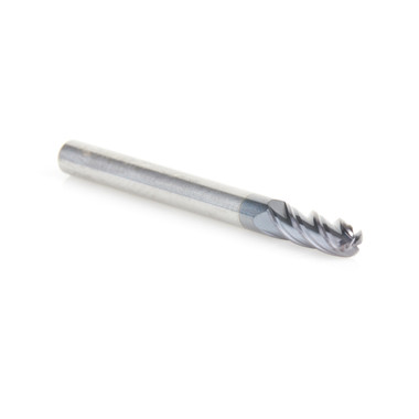 Amana Tool 51792 High Performance CNC Solid Carbide Variable Helix Spiral Ball Nose with AlTiN Coating for Steel, Stainless Steel & Composites 1/16 R x 1/8 Dia x 3/8 Cut Height x 1/8 Shank x 1-1/2 Inches Long Up-Cut 4-Flute End Mill/Router Bit