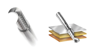Fresas de corte descendente de carburo sólido en espiral para CNC, para corte de aluminio