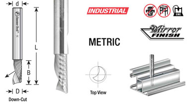 Fresas de corte descendente de carburo sólido en espiral para CNC, para corte de aluminio