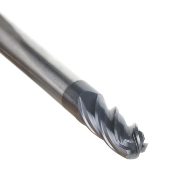 Amana Tool 51798 High Performance CNC Solid Carbide Variable Helix Spiral Ball Nose with AlTiN Coating for Steel, Stainless Steel & Composites 1/8 R x 1/4 Dia x 5/8 Cut Height x 1/4 Shank x 2-1/2 Inches Long Up-Cut 4-Flute End Mill/Router Bit