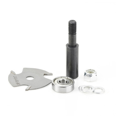 Amana Tool 53402-1 Slotting Cutter Assembly 3 Wing x 1-7/8 Dia x 5/64 Cut Height x 1/2 Inch Shank Router Bit