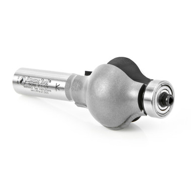 Amana Tool 54269 Carbide Tipped Handrail 1/8 x 1/2 R x 1-1/4 D x 1-1/2 CH x 1/2 Inch SHK w/ Lower Ball Bearing Router Bit