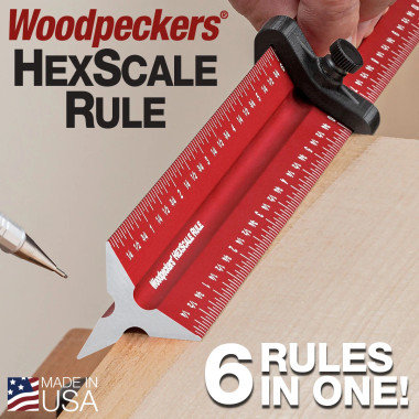 Woodpeckers HEXSCALE RULE - Set - Includes All 4 Rules, 4 Stops, and Rack-It