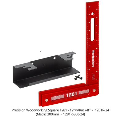 Woodpeckers Precision Woodworking Square 12 Inch x 8 Inch with Rack-It