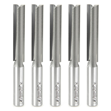 45427-5 5 Pack Carbide Tipped Straight Plunge 1/2 Dia x 2-1/2 x 1/2 Inch Shank Router Bits