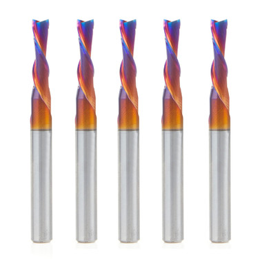 5 Pack Solid Carbide Spektra™ Extreme Tool Life Coated Spiral Plunge cnc router bit toolstoday